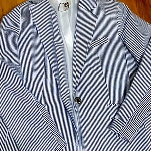 anne Klein Blue Striped Blazer